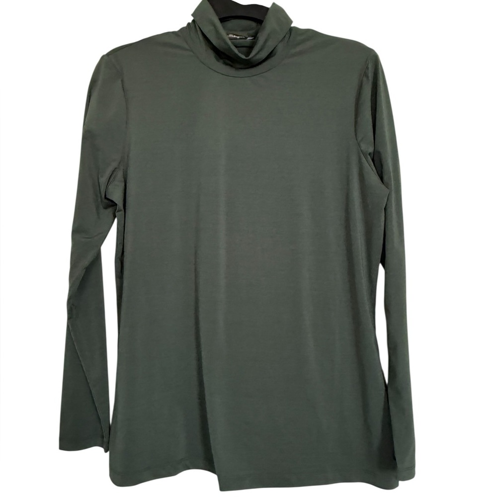 J. McLaughlin Women’s Sz M Nora Long Sleeve Turtleneck Top in Green